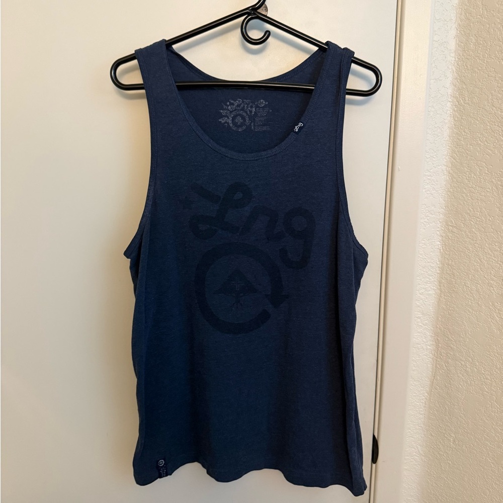 Navy Blue Graphic Tank Top